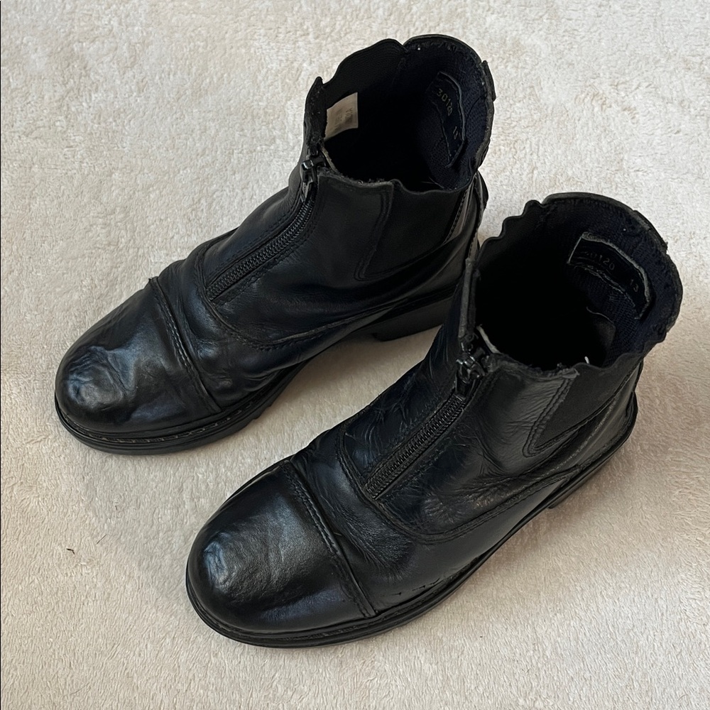 Children’s Black Tuff Rider Equestrian Leather Paddock Boots Size 13